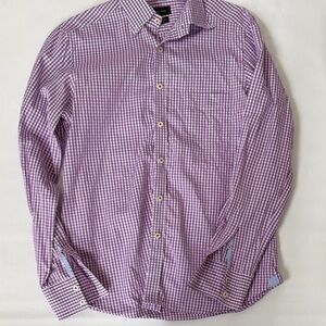 Massimo Dutti Purple Gingham Men's Shirt